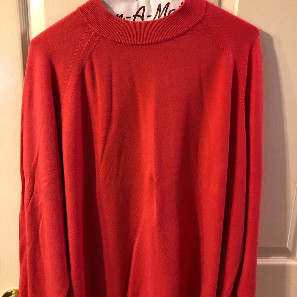 Pink long sleeved mock neck sweater